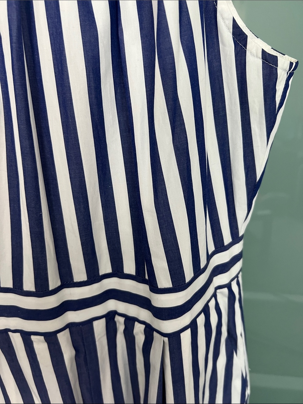 J. Crew Navy and White Striped Halter Jumpsuit Sz4 - Picture 2 of 8